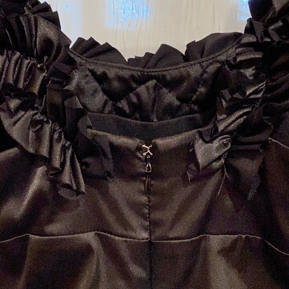 Le Château Black Satin Cocktail Dress - Picture 6 of 8